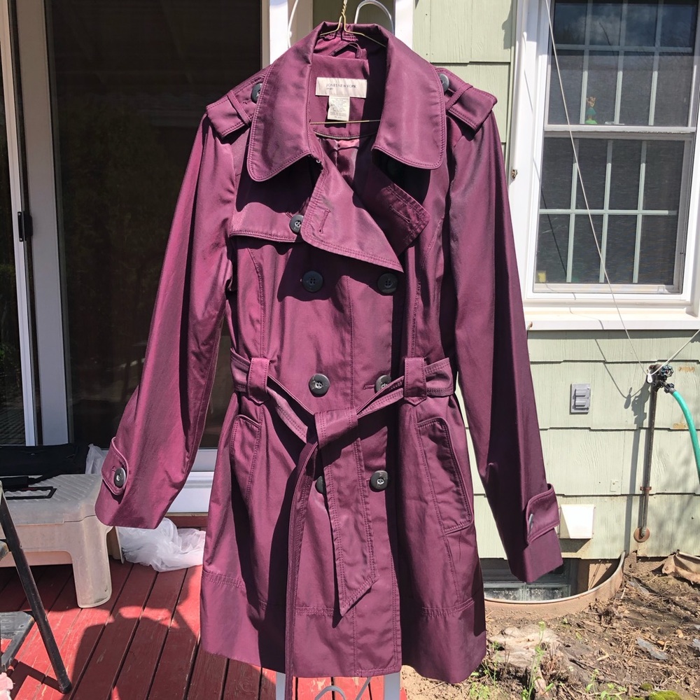 Berry plum purple color Jones New York trench coat
